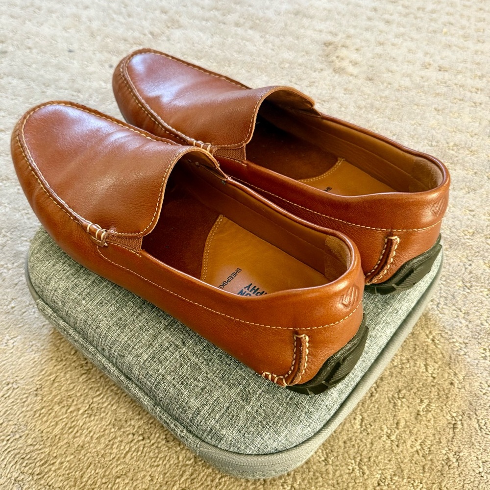 Johnston & Murphy Chestnut Loafers with Black Outsoles